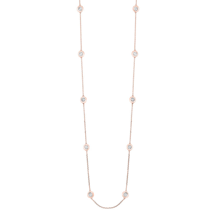 14Kt Rose Gold Diamond 2Ctw Necklace