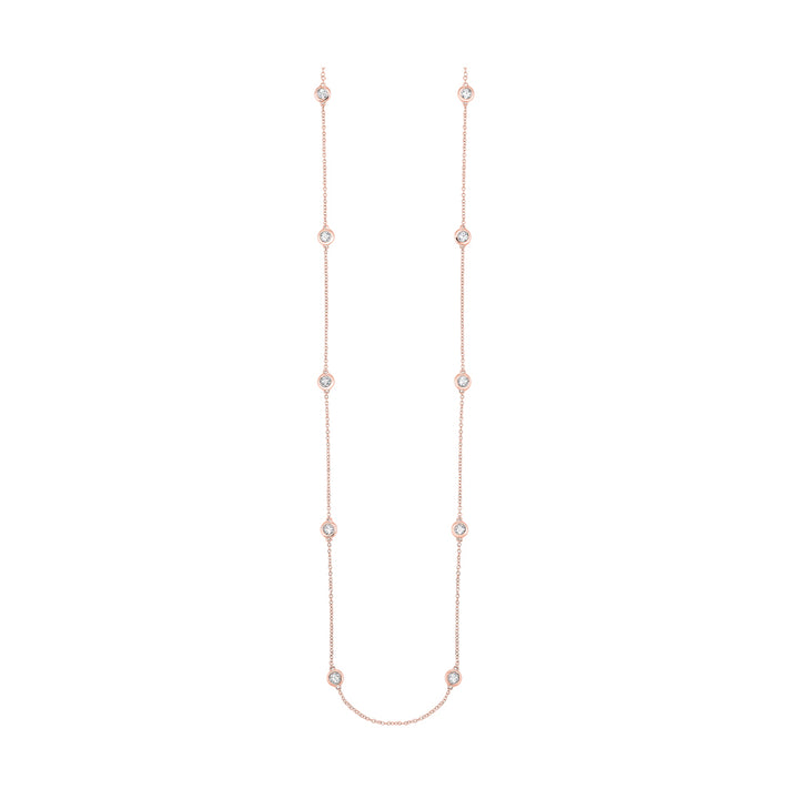 14Kt Rose Gold Diamond 2Ctw Necklace