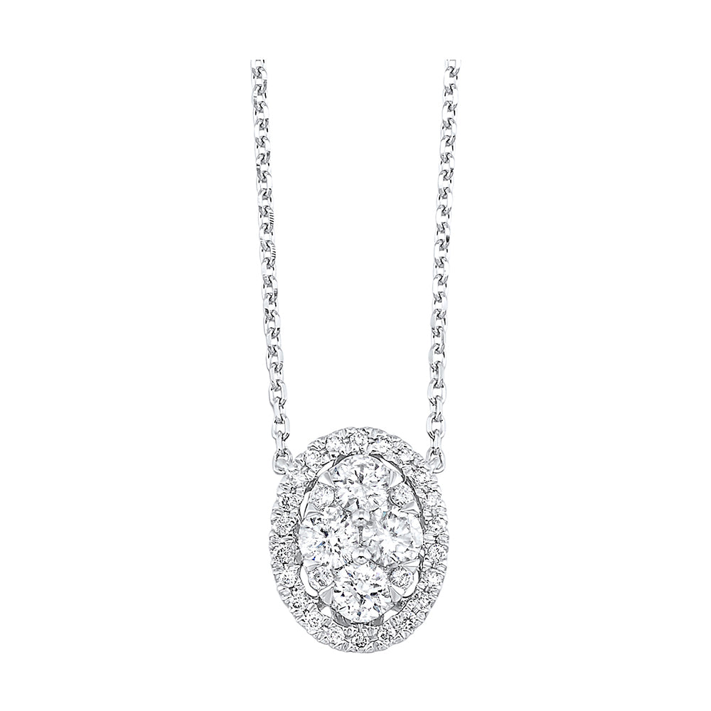 14Kt White Gold Diamond 1/3Ctw Necklace