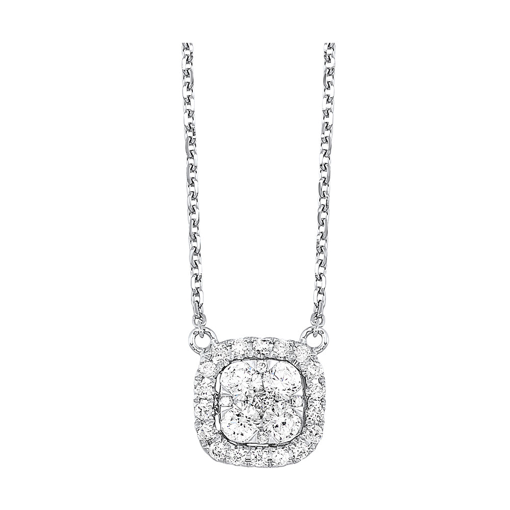 14Kt White Gold Diamond 1/4Ctw Necklace