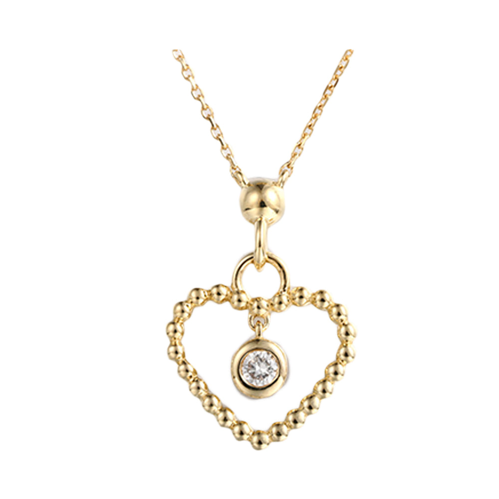 14Kt Yellow Gold Diamond 1/20Ctw Necklace