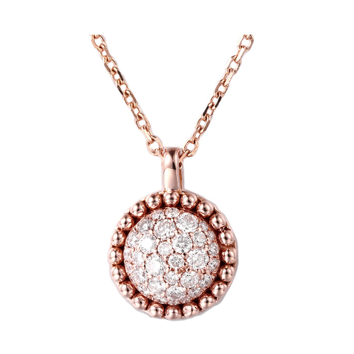 14Kt Rose Gold Diamond 3/8Ctw Necklace