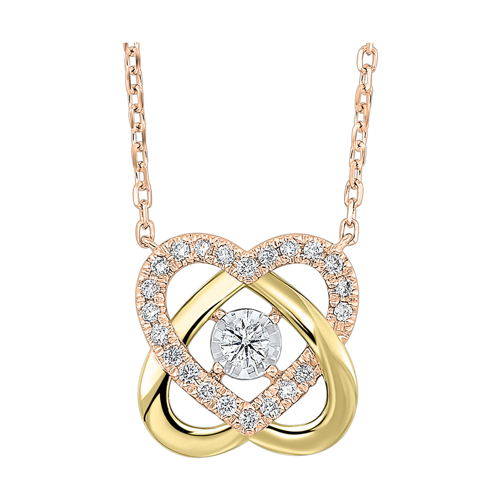 14Kt Rose Yellow Gold Diamond 1/3Ctw Necklace