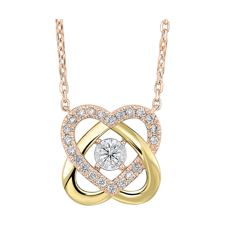 14Kt Rose Yellow Gold Diamond 1/3Ctw Necklace