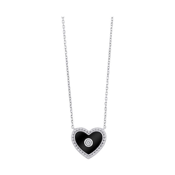 Silver White Diamond 1/50Ctw Necklace