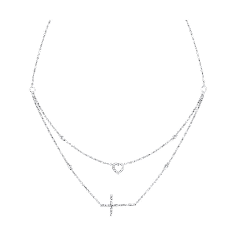 14Kt White Gold Diamond 1/5Ctw Necklace