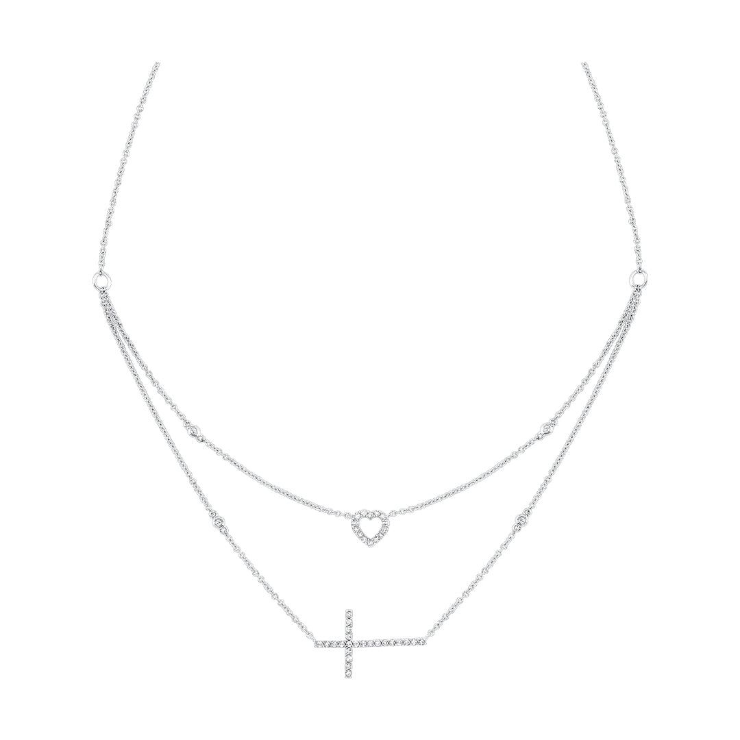 14Kt White Gold Diamond 1/5Ctw Necklace