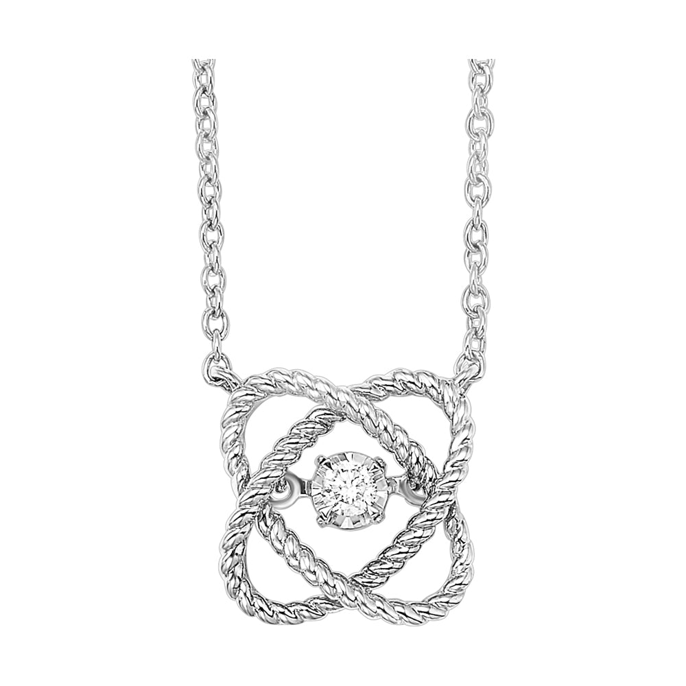 10Kt White Gold Diamond 1/20Ctw Necklace
