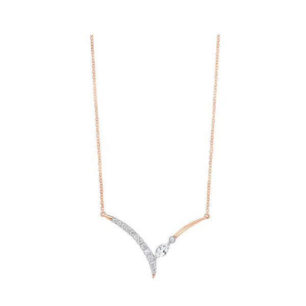 14Kt Rose Gold Diamond 1/3Ctw Necklace