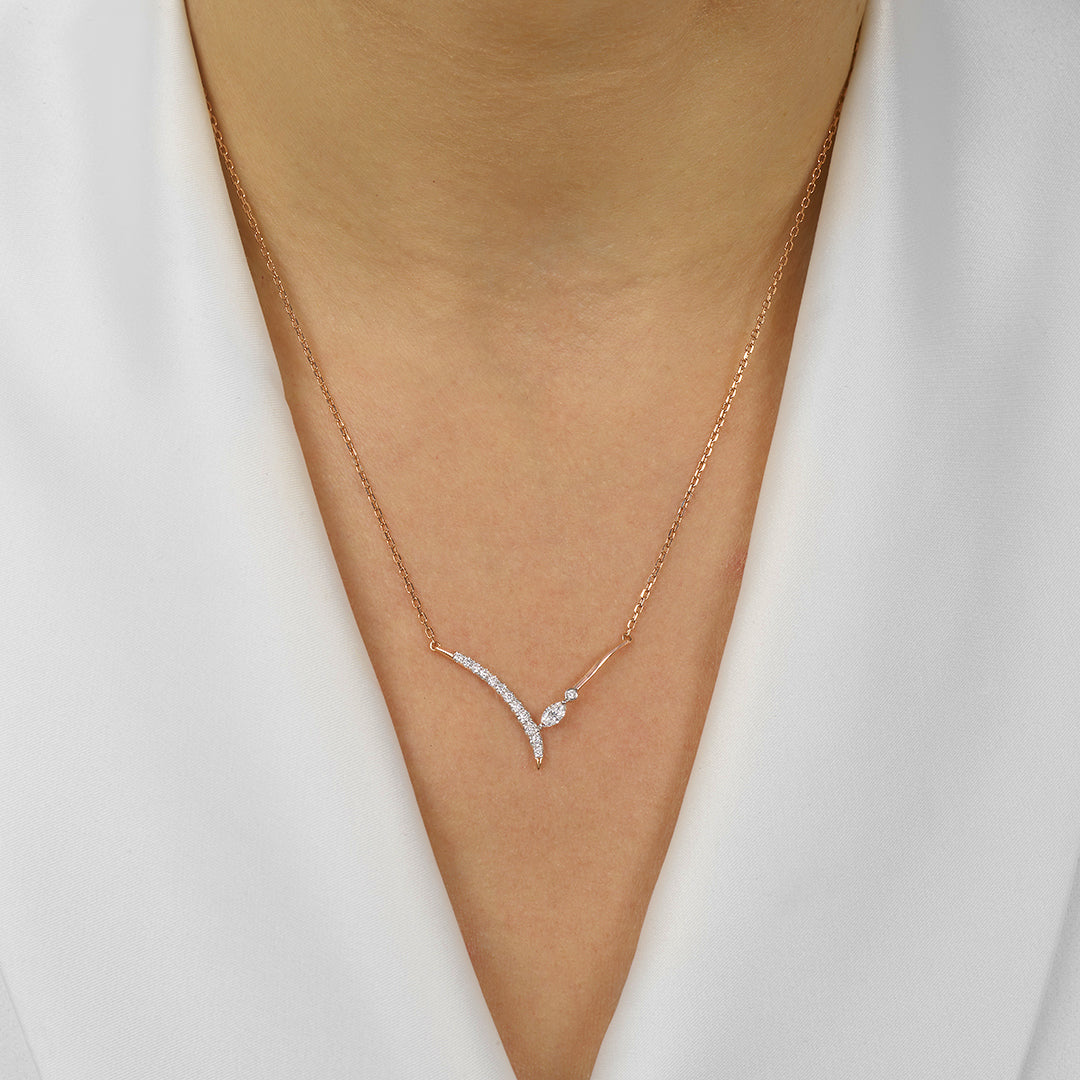 14Kt Rose Gold Diamond 1/3Ctw Necklace