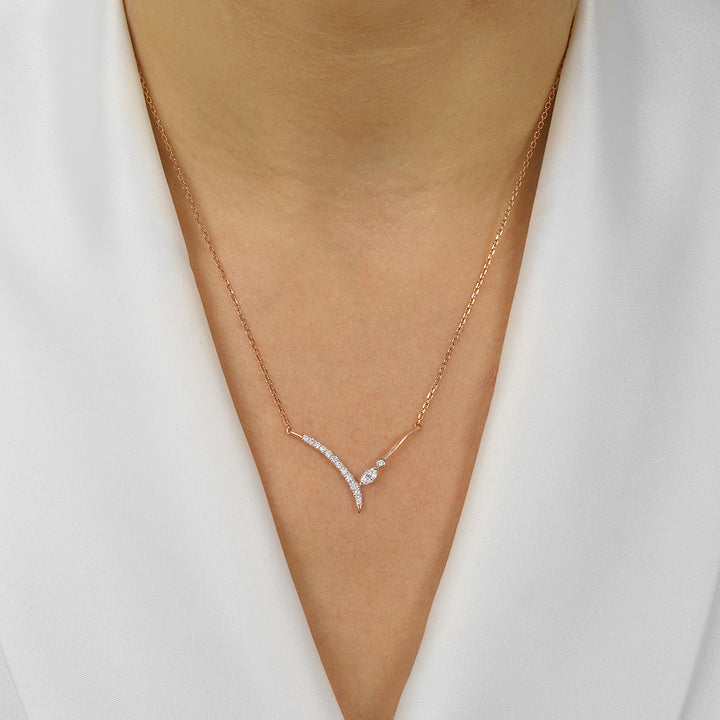 14Kt Rose Gold Diamond 1/3Ctw Necklace