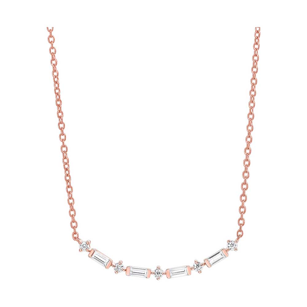 10Kt Rose Gold Diamond 1/4Ctw Necklace