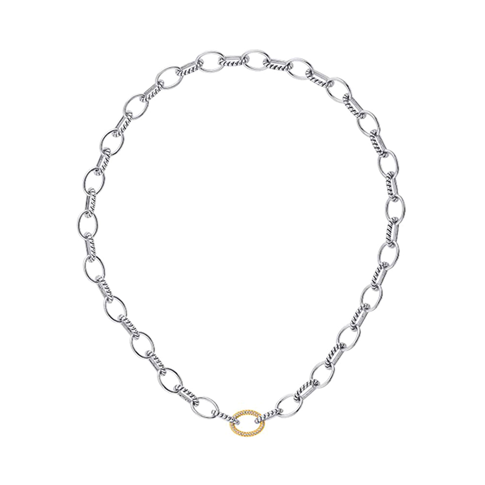 Gold Silver White Yellow Diamond 1/10Ctw Necklace