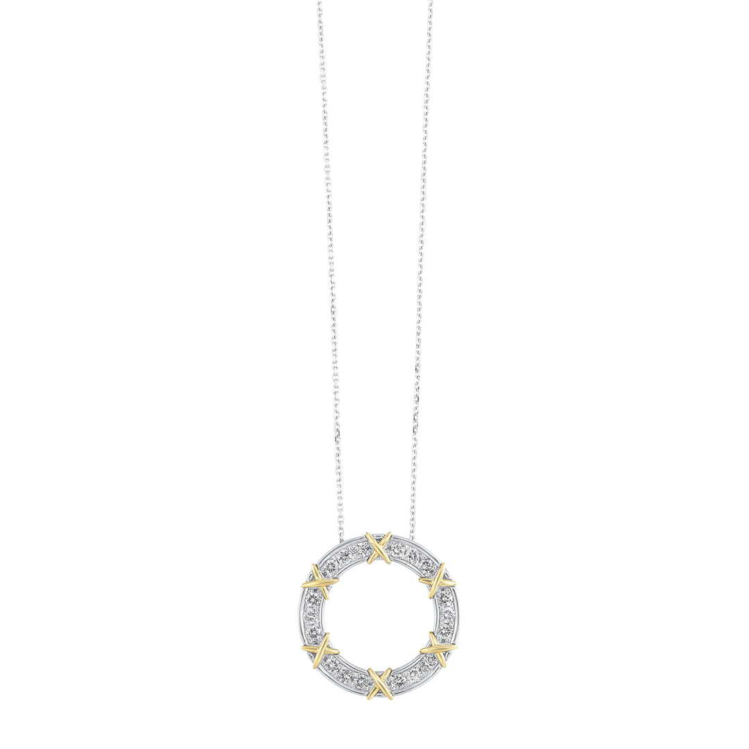 14Kt White Yellow Gold Diamond 1/2Ctw Necklace