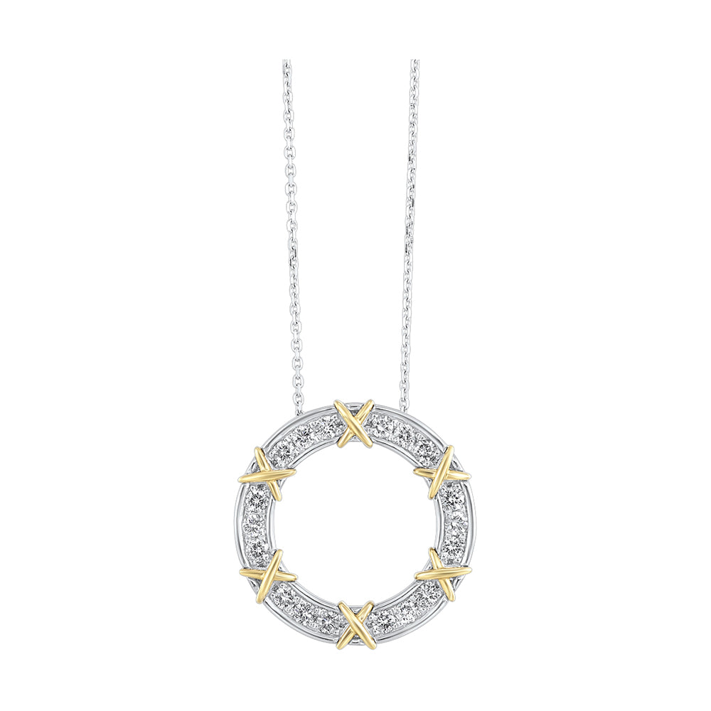 14Kt White Yellow Gold Diamond 1/2Ctw Necklace