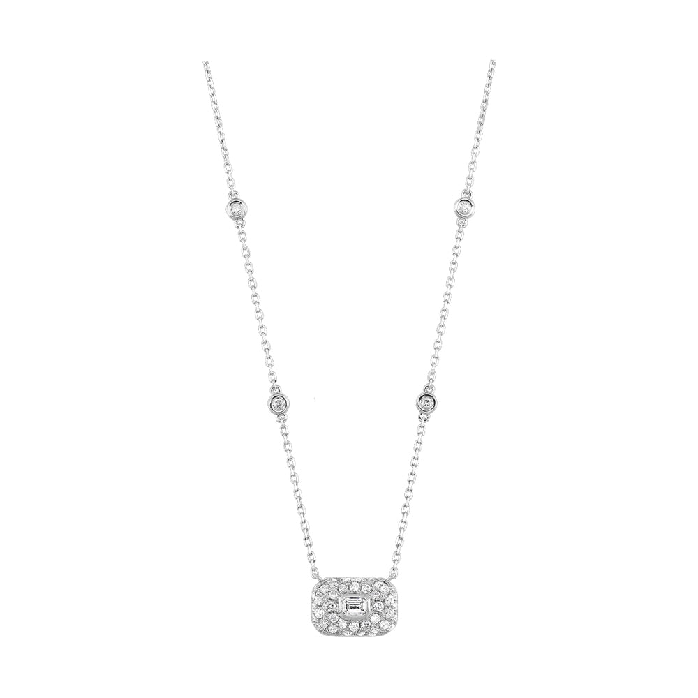 14Kt White Gold Diamond 1Ctw Necklace