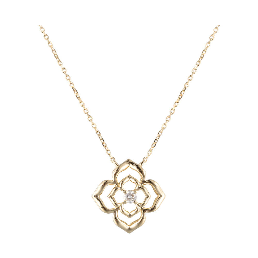 14Kt Yellow Gold Diamond 1/20Ctw Necklace