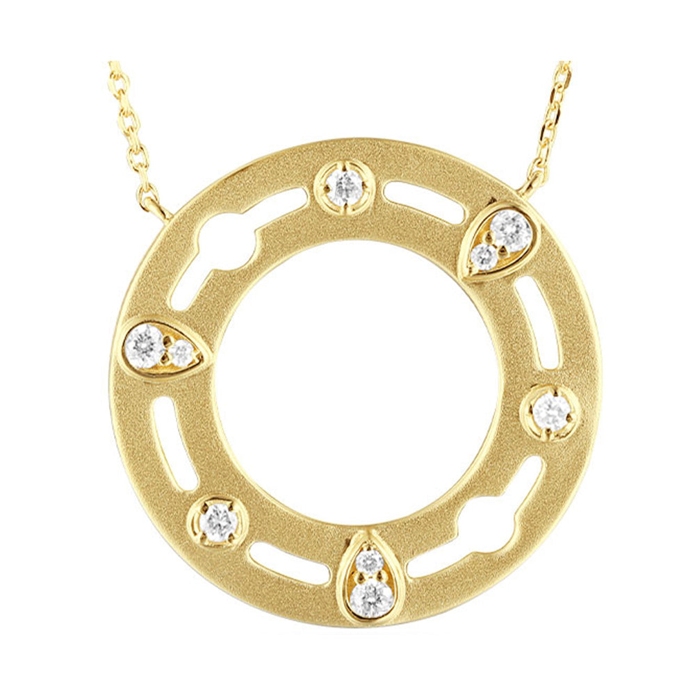 14Kt Yellow Gold Diamond 1/8Ctw Necklace