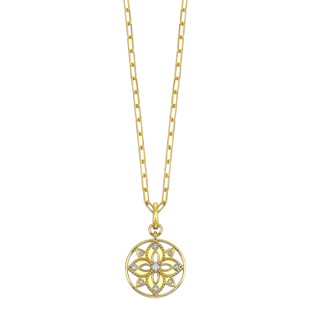 14Kt Yellow Gold Diamond 1/10Ctw Necklace