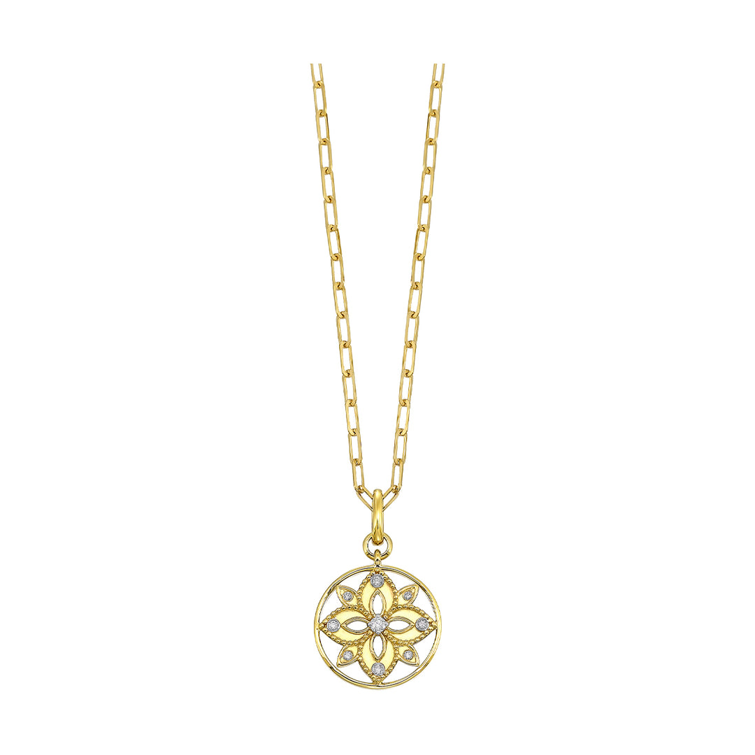 14Kt Yellow Gold Diamond 1/10Ctw Necklace