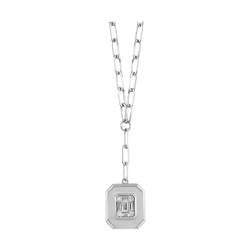 14Kt White Gold Diamond 1/7Ctw Necklace