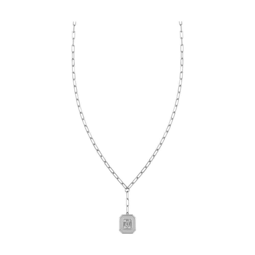 14Kt White Gold Diamond 1/7Ctw Necklace