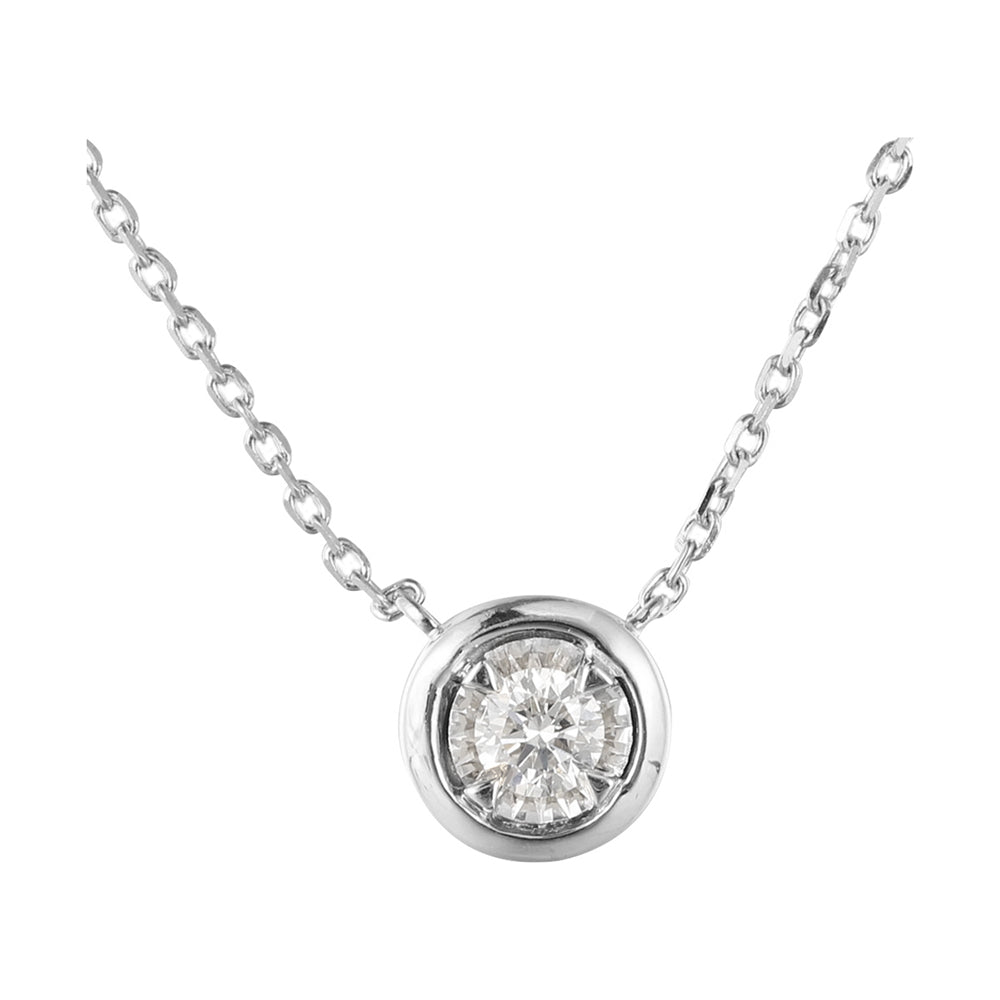 14Kt White Gold Diamond 1/12Ctw Necklace