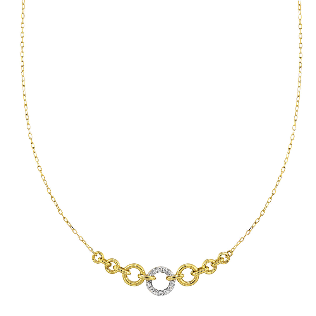 14Kt Yellow Gold Diamond 1/10Ctw Necklace