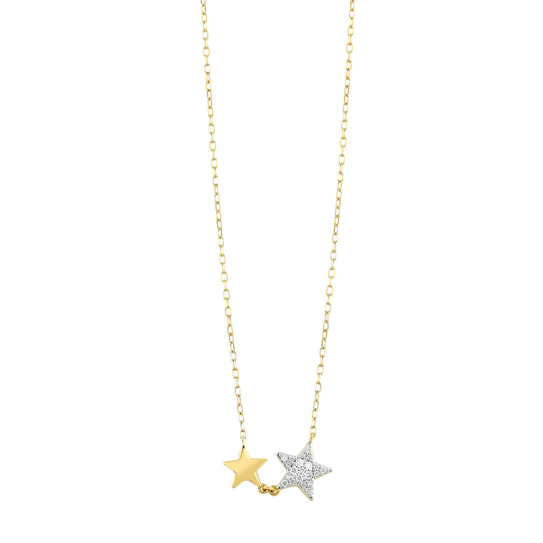 14Kt Yellow Gold Diamond 1/10Ctw Necklace