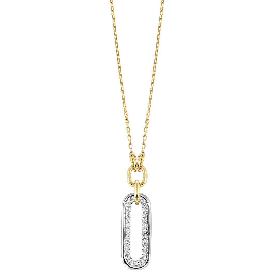 14Kt White Yellow Gold Diamond 1/3Ctw Necklace