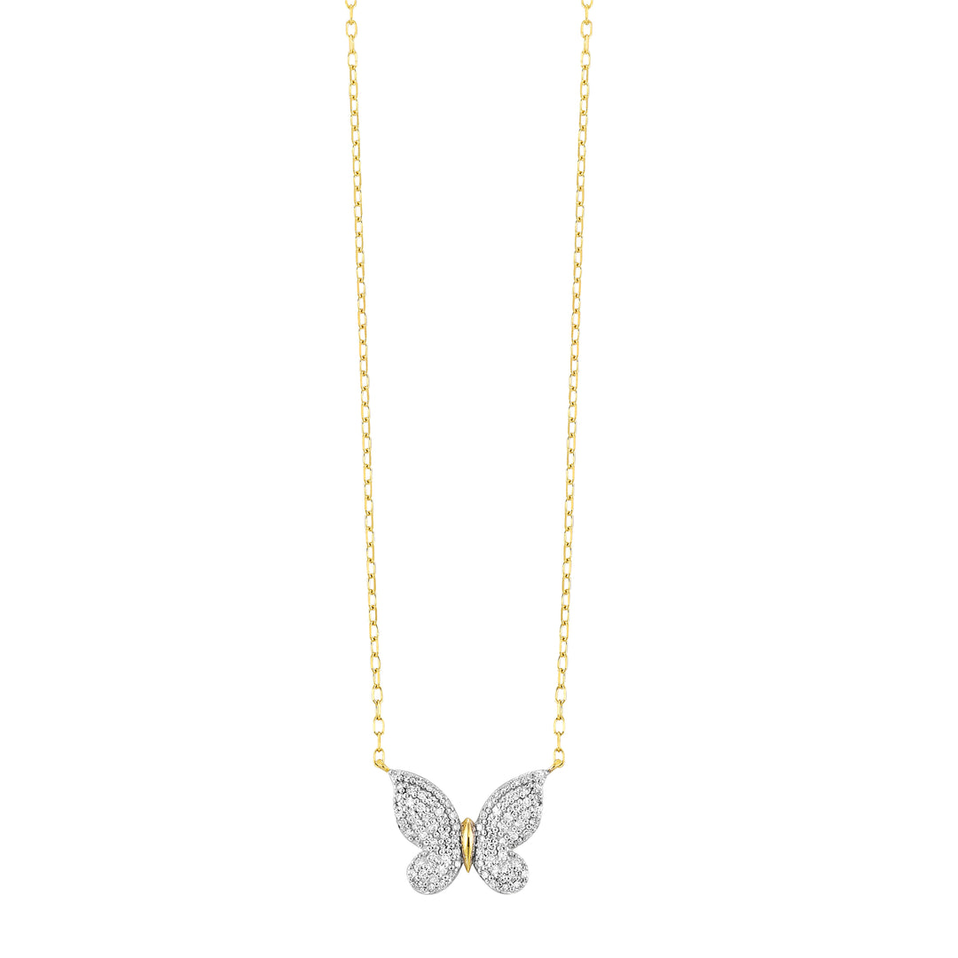 14Kt Yellow Gold Diamond 1/5Ctw Necklace