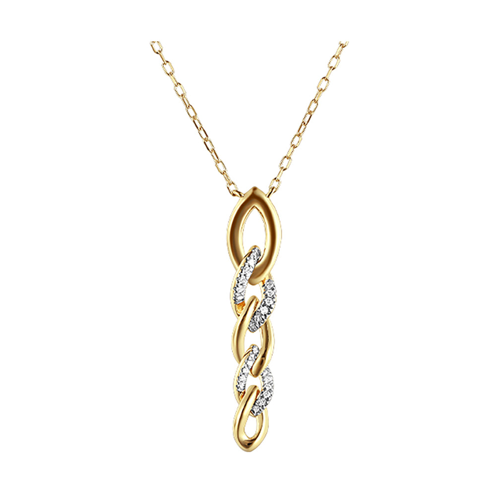 14Kt Yellow Gold Diamond 1/20Ctw Necklace