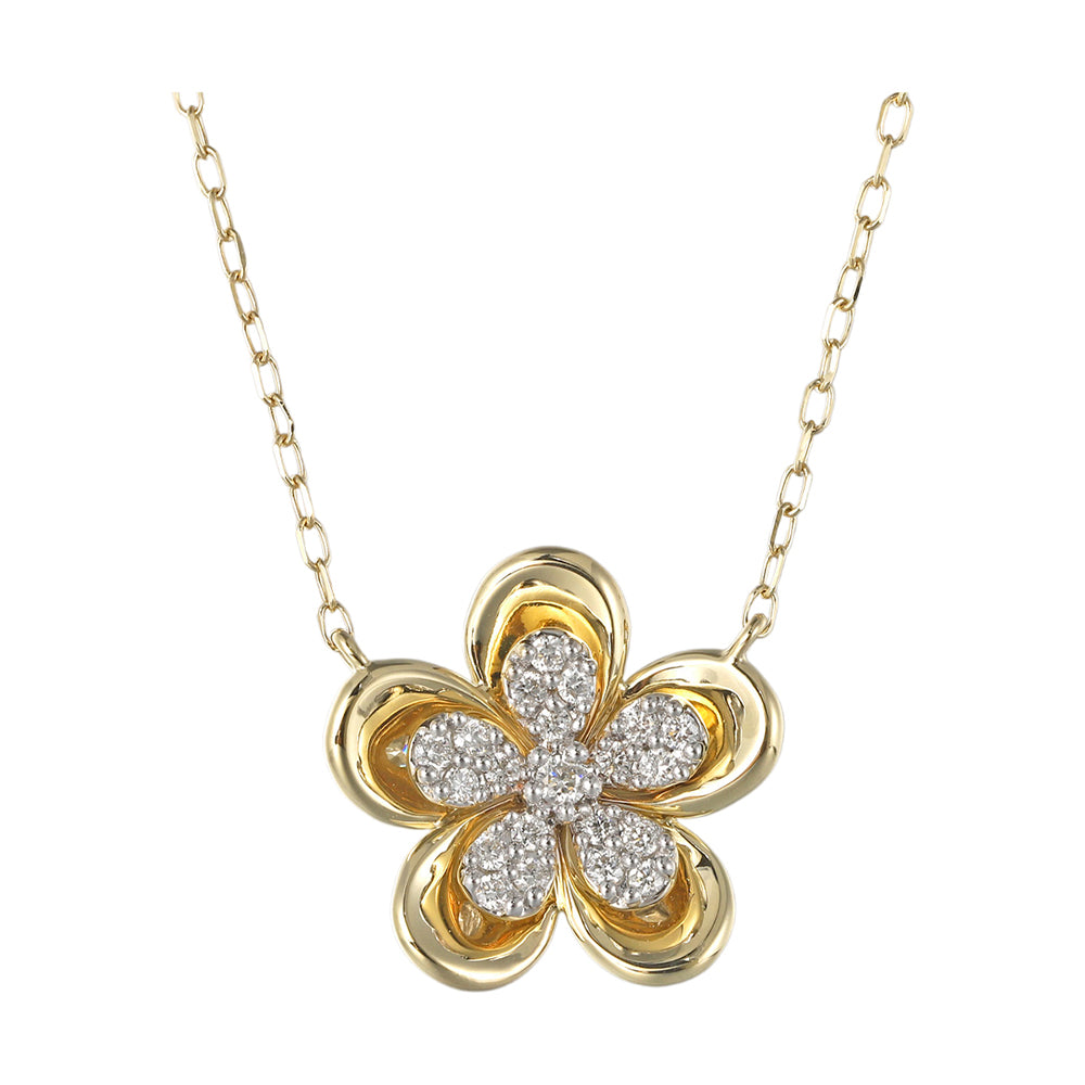 14Kt Yellow Gold Diamond 1/6Ctw Necklace