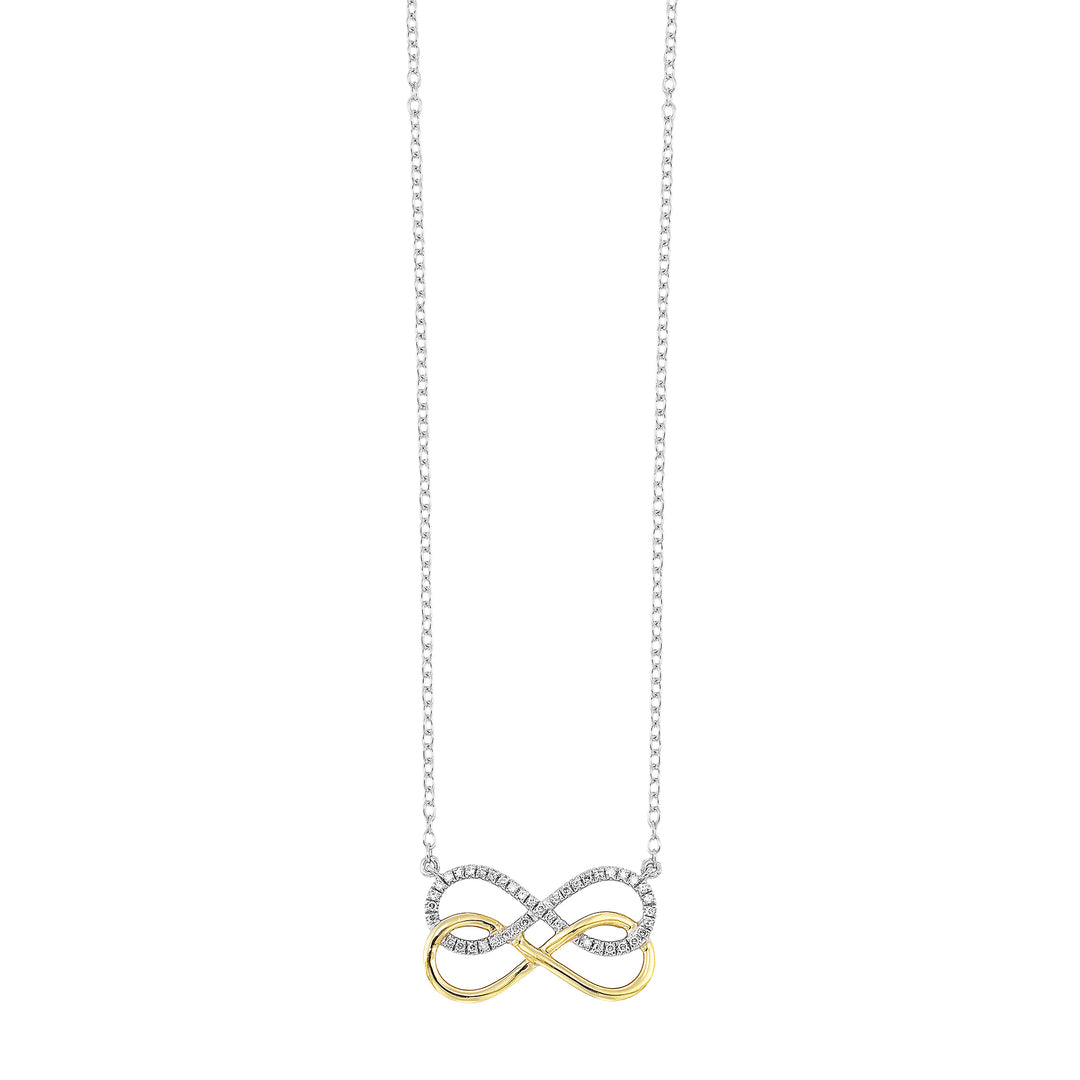 Gold Silver White Yellow Diamond 1/10Ctw Necklace
