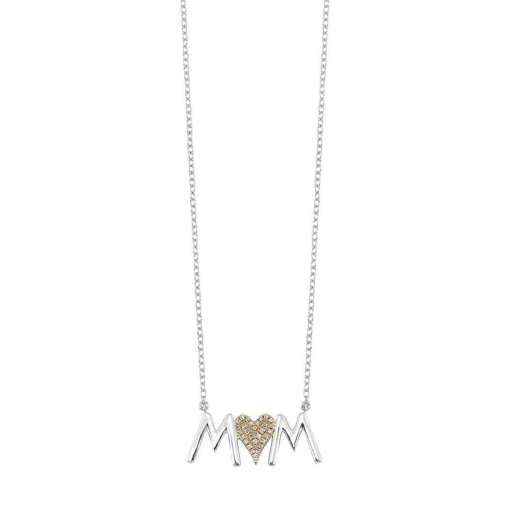 Gold Silver White Yellow Diamond 1/12Ctw Necklace