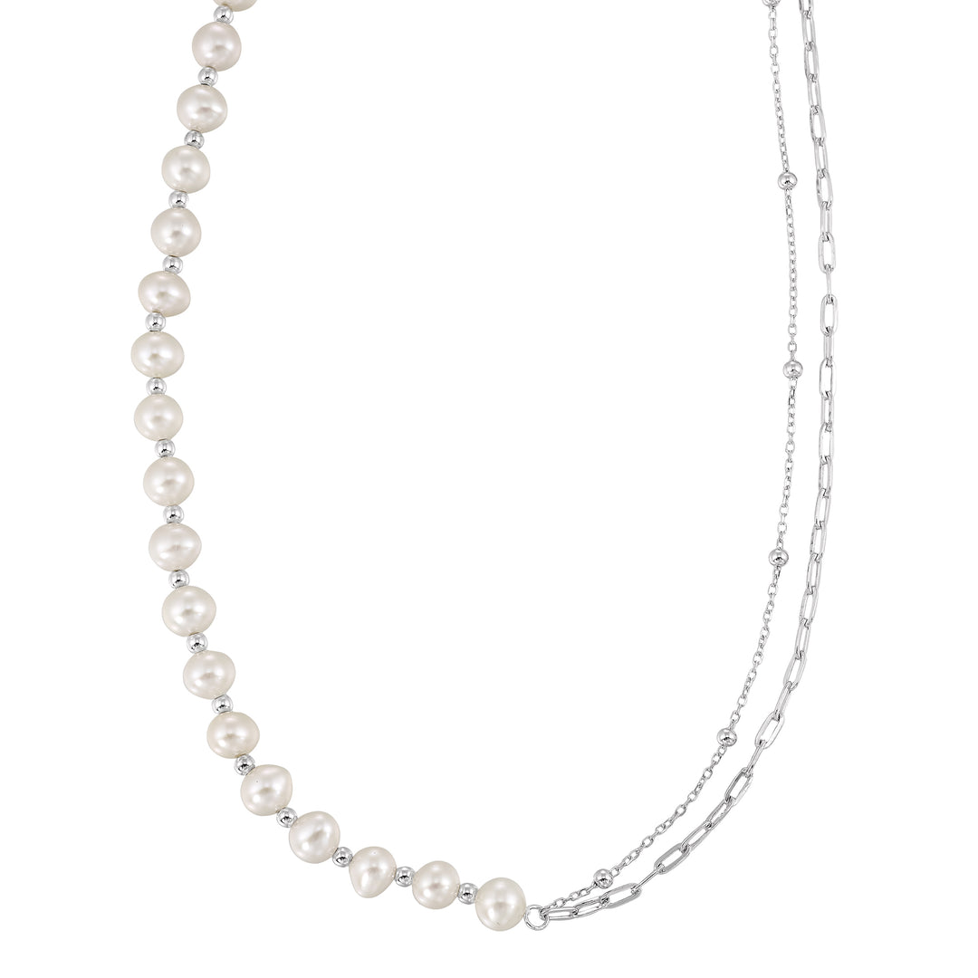 Silver Pearl Necklace