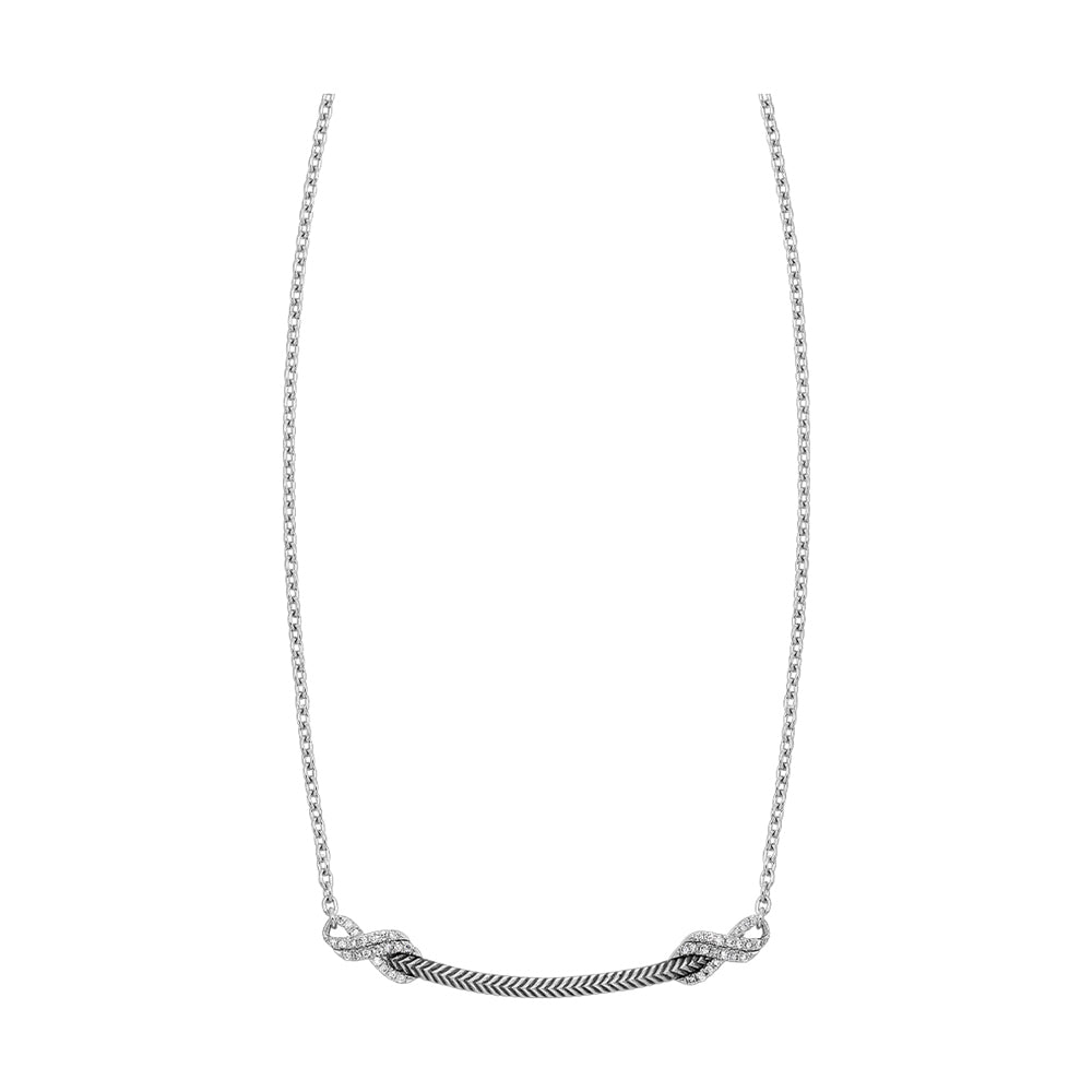 Silver Diamond 1/7Ctw Necklace