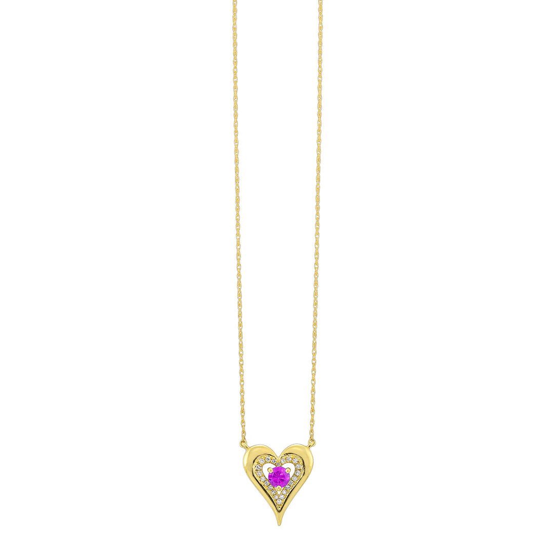 10Kt Yellow Gold Diamond 1/20Ctw & Emerald 1/6Ctw Pendant