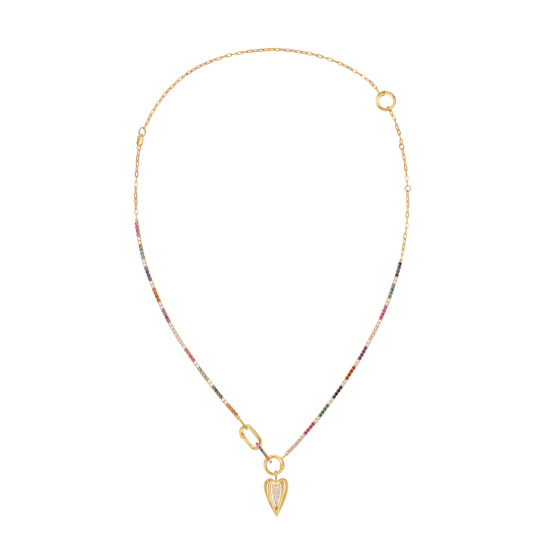 Gold Rainbow Love Charm Extender Necklace