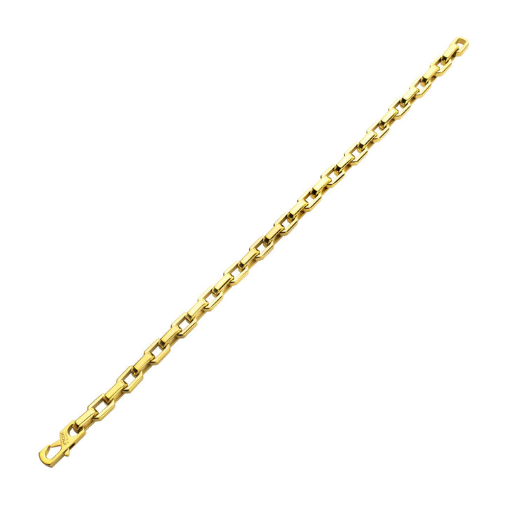 8mm Polished Finish 18Kt Gold IP Steel Paperclip Chain Bracelet