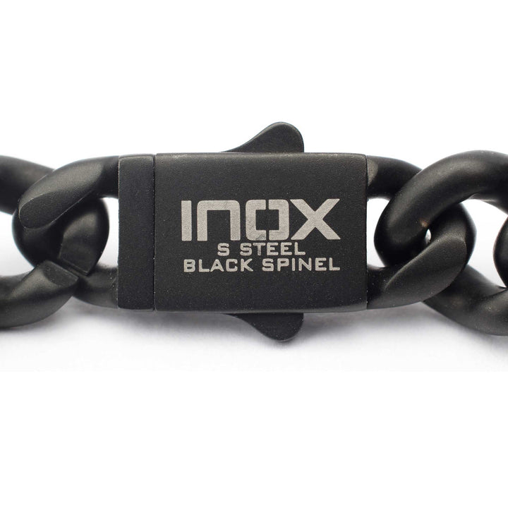 12mm Matte Blackout Miami Cuban Chain Bracelet with CNC-set Black Spinel Stones