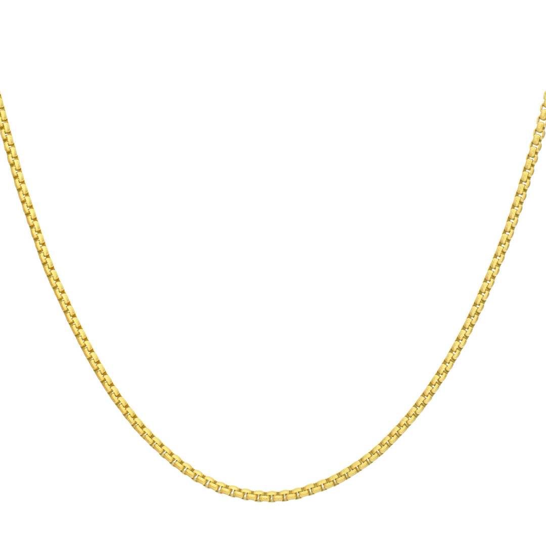 4mm Matte Finish 18Kt Gold IP Stainless Steel Bold Box Chain Necklace