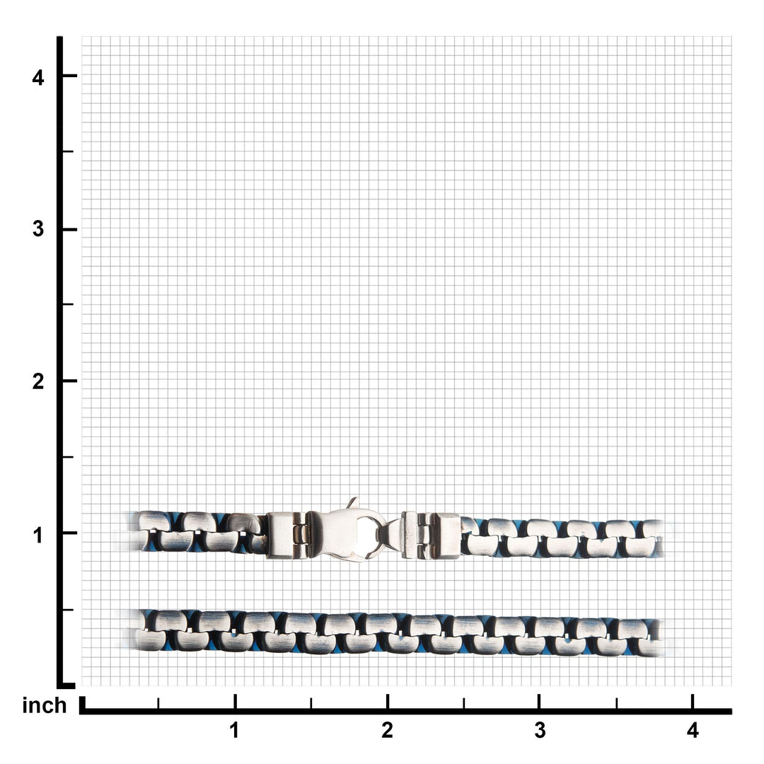 Matte Steel & Blue IP Reversible Curb Chain Colossi Necklace