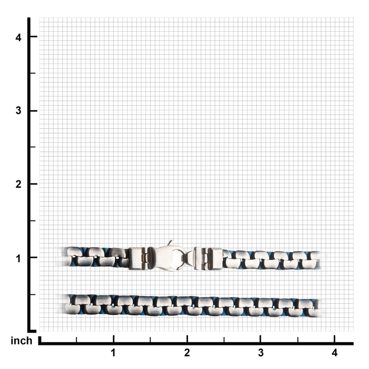 Matte Steel & Blue IP Reversible Curb Chain Colossi Necklace