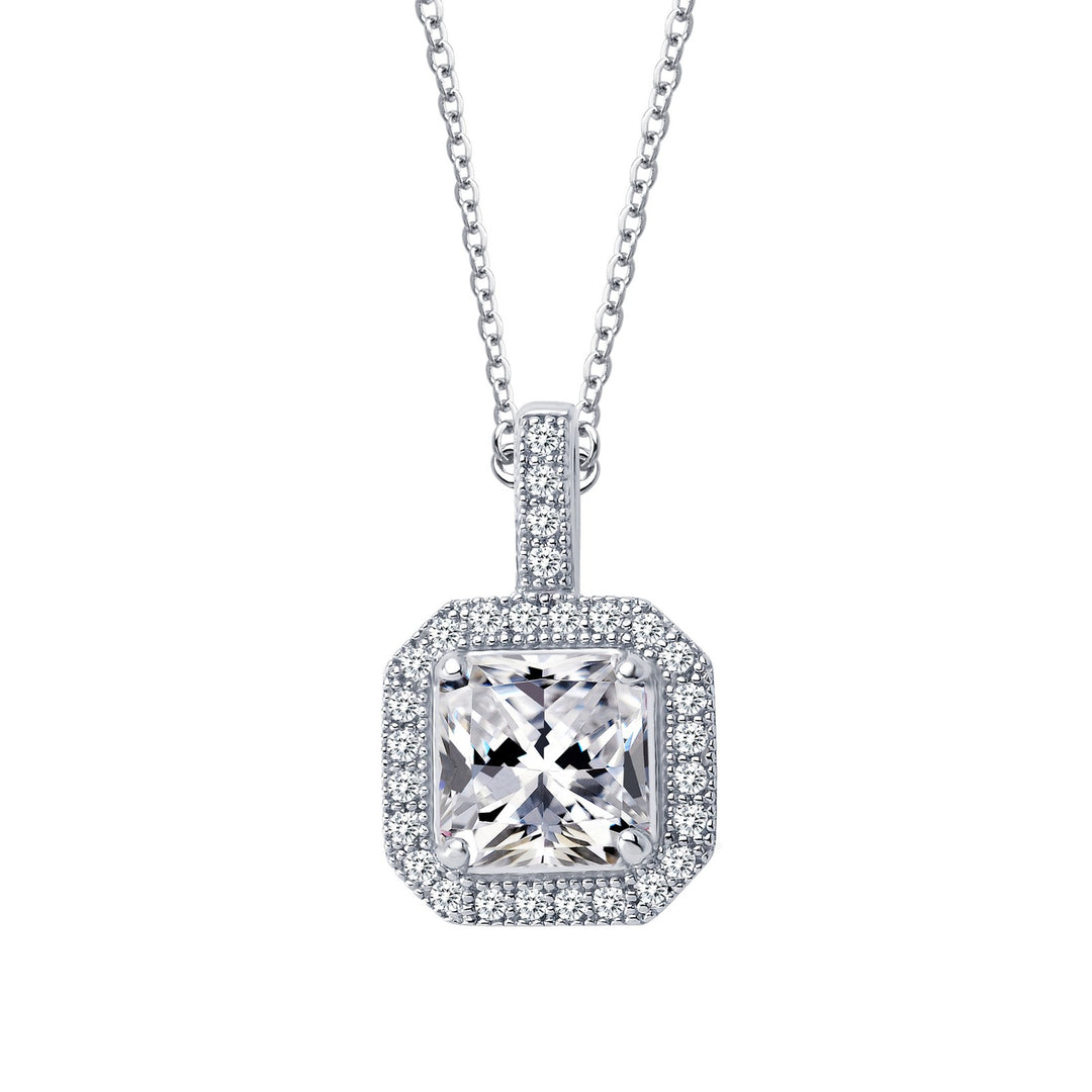 1.52 CTW Halo Pendant Necklace