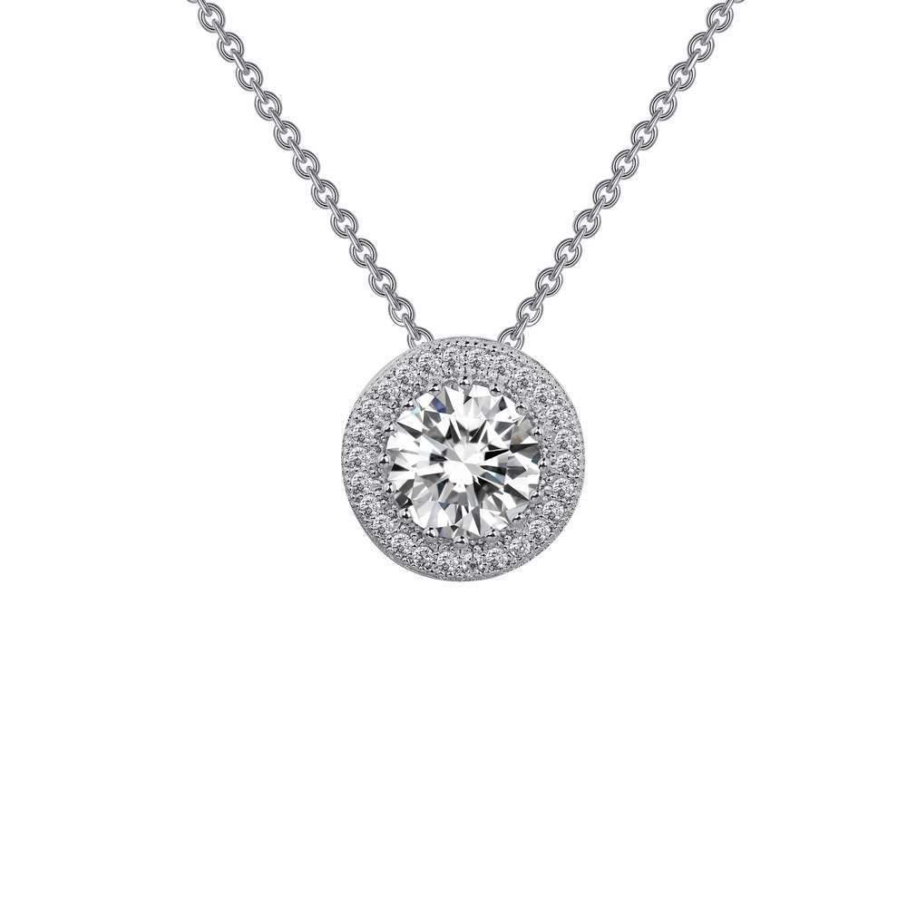 1.54 CTW Halo Pendant Necklace