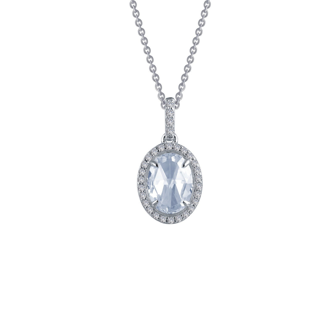 1.51 CTW Halo Pendant Necklace