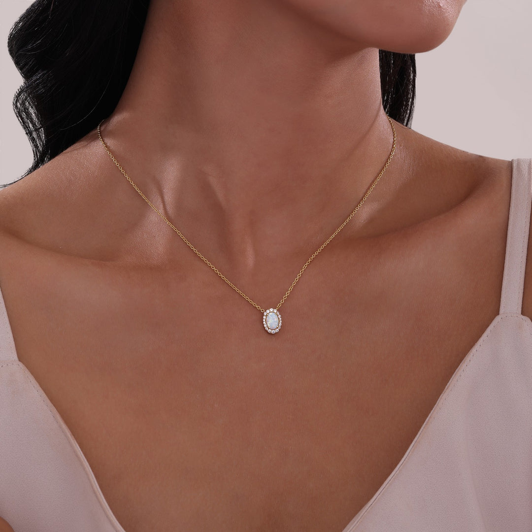 Vintage Inspired Halo Necklace