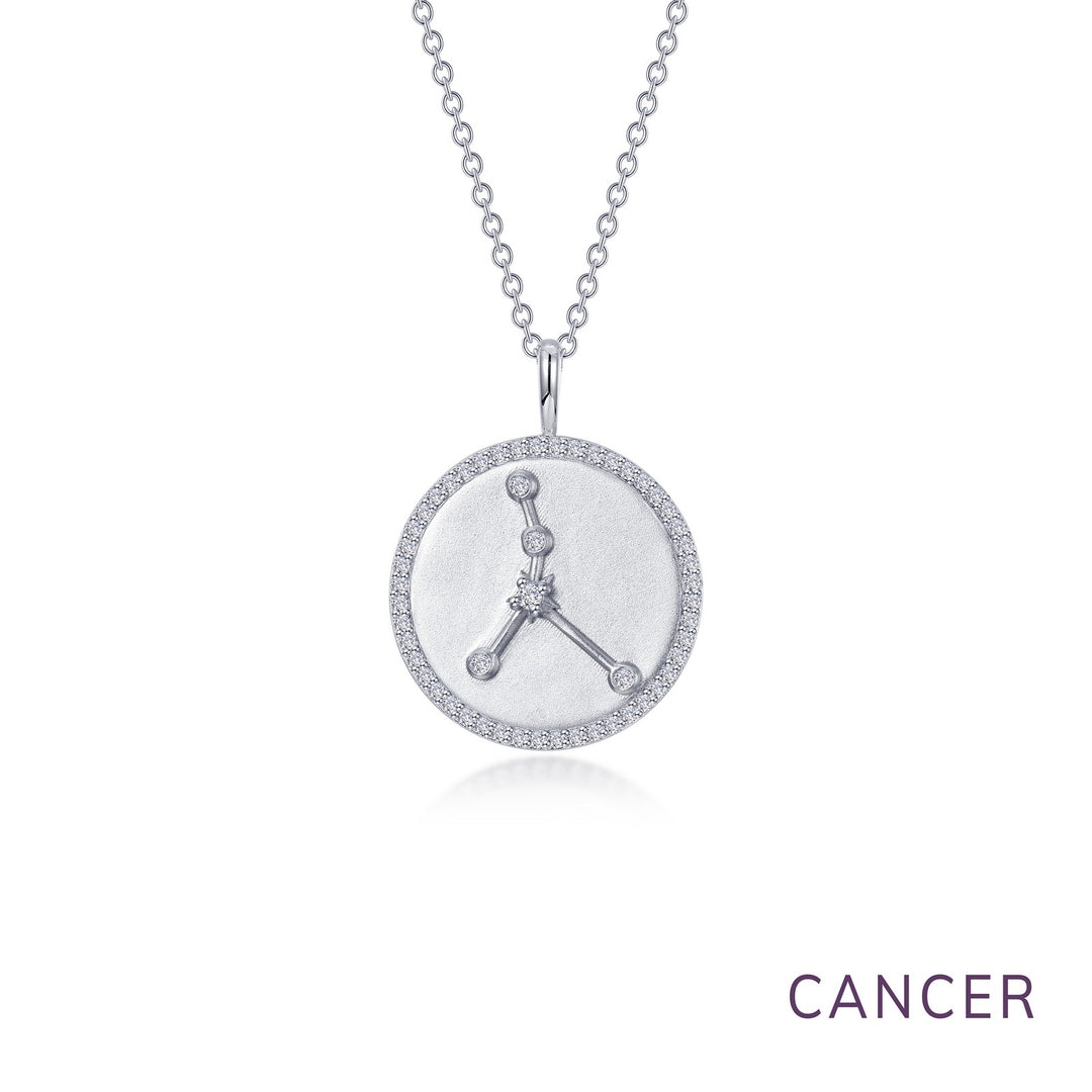 Zodiac Constellation Coin Necklace, Cancer