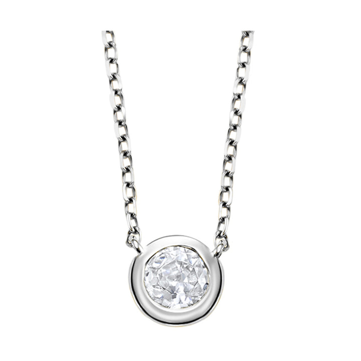 14Kt White Gold Diamond 1/10Ctw Pendant
